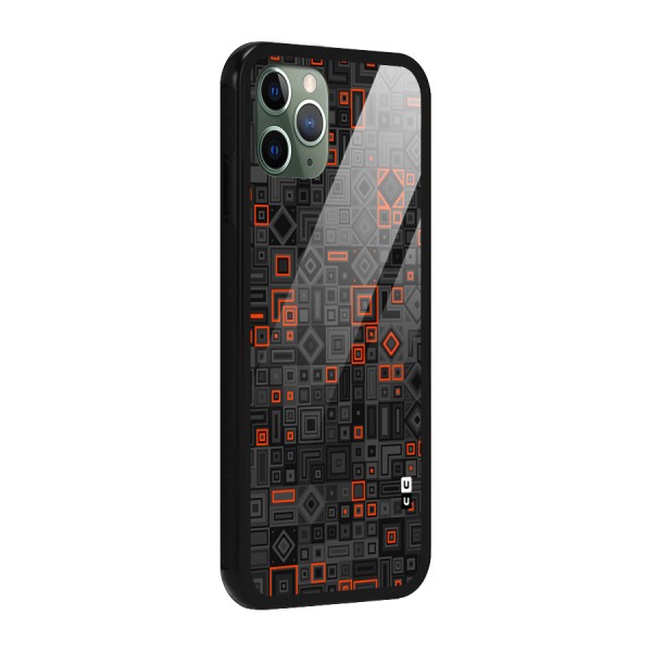 Orange Shapes Abstract Glass Back Case for iPhone 11 Pro