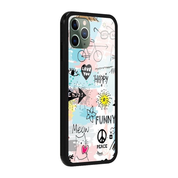 Peace And Funny Glass Back Case for iPhone 11 Pro