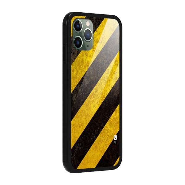 Shaded Yellow Stripes Glass Back Case for iPhone 11 Pro