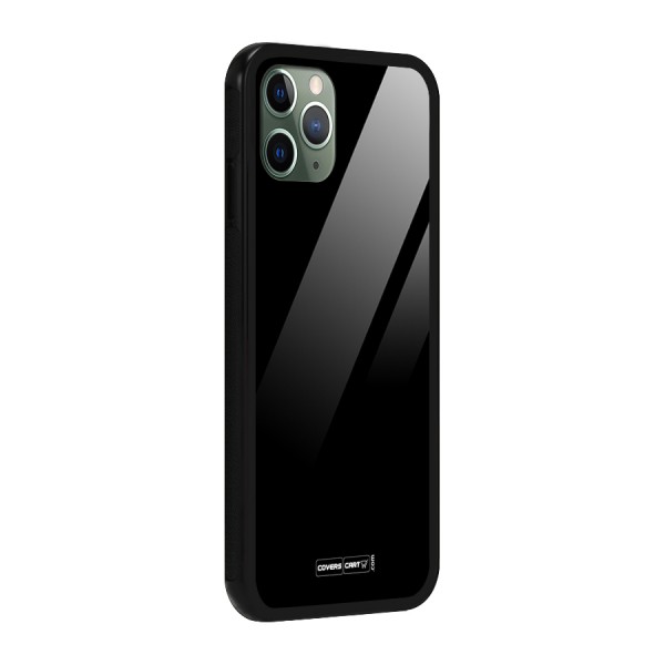 Simple Black Glass Back Case for iPhone 11 Pro