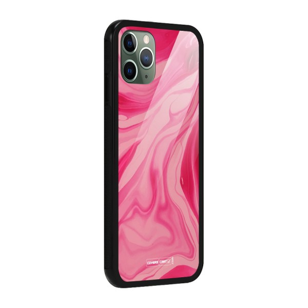 Sizzling Pink Marble Texture Glass Back Case for iPhone 11 Pro