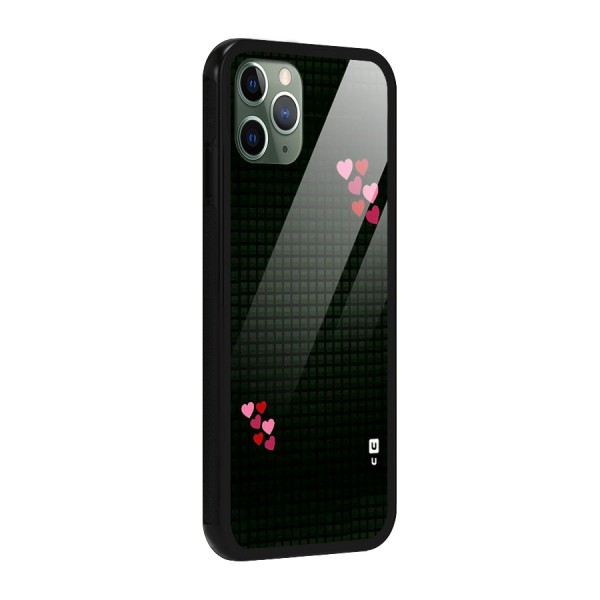 Square and Hearts Glass Back Case for iPhone 11 Pro