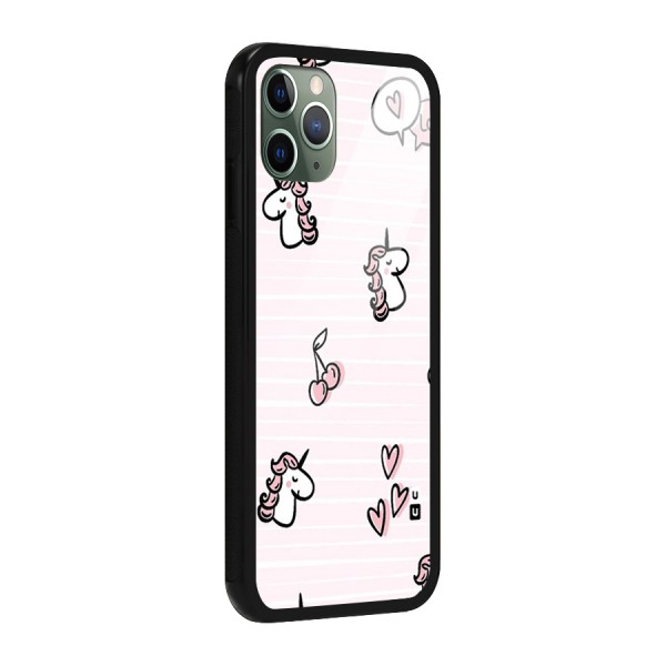 Strawberries And Unicorns Glass Back Case for iPhone 11 Pro