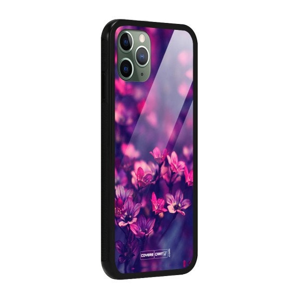 Violet Floral Glass Back Case for iPhone 11 Pro