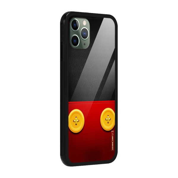 Yellow Button Glass Back Case for iPhone 11 Pro
