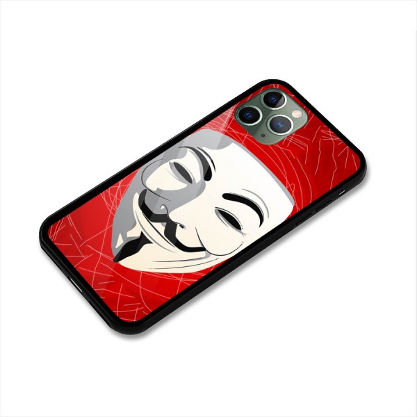 Anonymous Mask Abstract Glass Back Case for iPhone 11 Pro