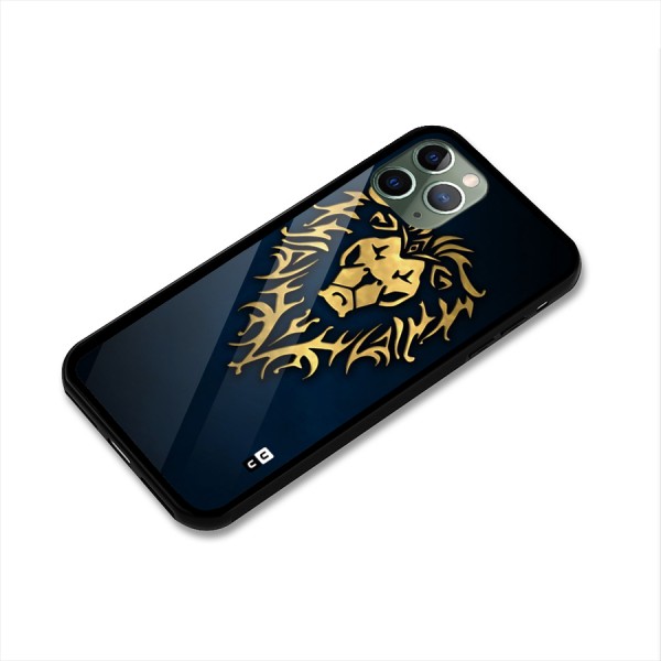 Beautiful Golden Lion Design Glass Back Case for iPhone 11 Pro