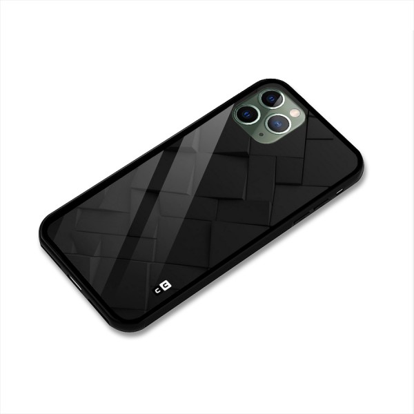 Black Elegant Design Glass Back Case for iPhone 11 Pro