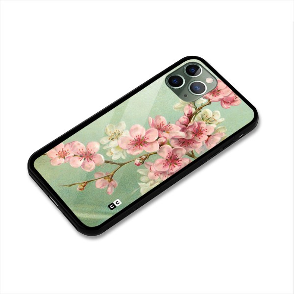 Blossom Cherry Design Glass Back Case for iPhone 11 Pro