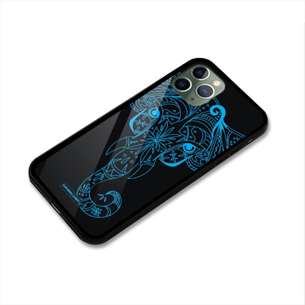 Blue Elephant Ethnic Glass Back Case for iPhone 11 Pro