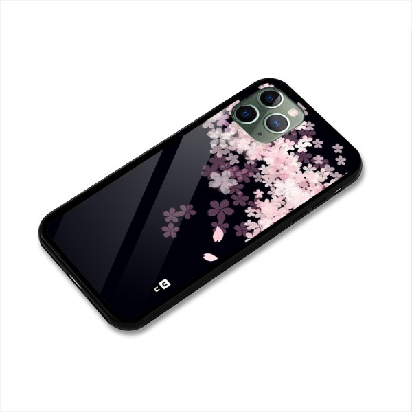 Cherry Flowers Pink Glass Back Case for iPhone 11 Pro