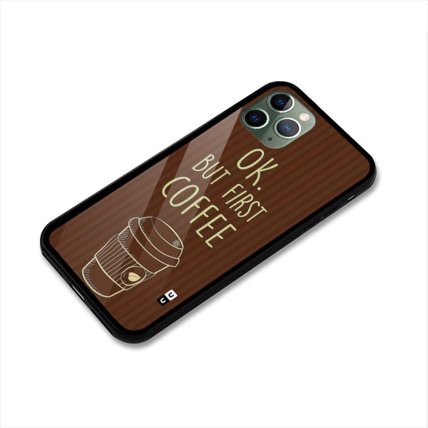 Coffee Stripes Glass Back Case for iPhone 11 Pro