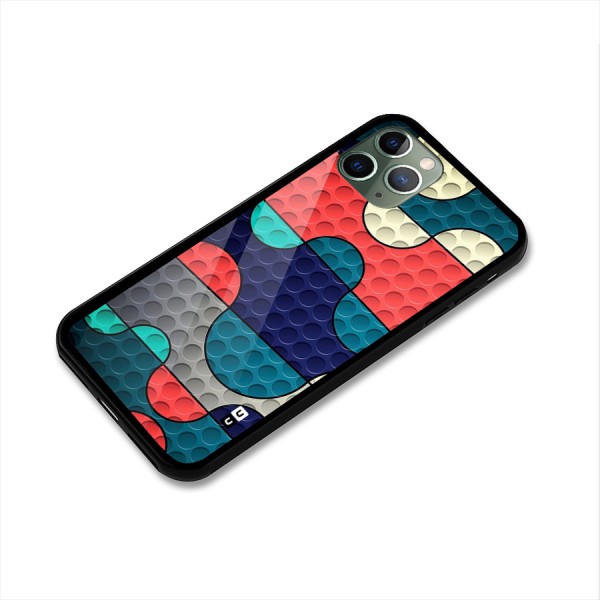 Colorful Puzzle Design Glass Back Case for iPhone 11 Pro