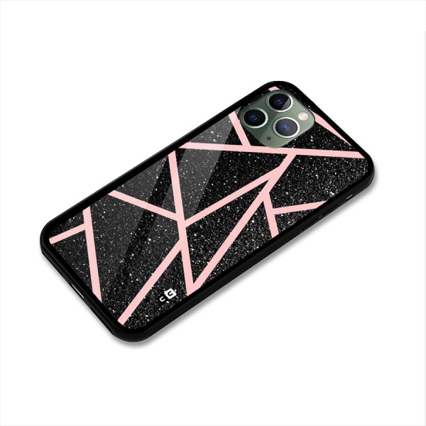 Concrete Black Pink Stripes Glass Back Case for iPhone 11 Pro
