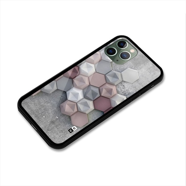 Cute Hexagonal Pattern Glass Back Case for iPhone 11 Pro