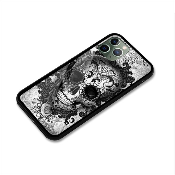 Floral Ghost Glass Back Case for iPhone 11 Pro