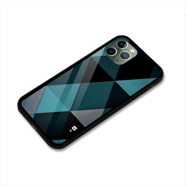 Green Black Shapes Glass Back Case for iPhone 11 Pro