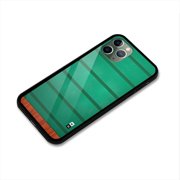 Green Wood Stripes Glass Back Case for iPhone 11 Pro