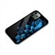 Half Blue Flower Glass Back Case for iPhone 11 Pro