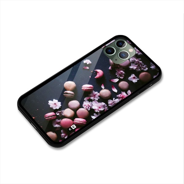 Macaroons And Cheery Blossoms Glass Back Case for iPhone 11 Pro