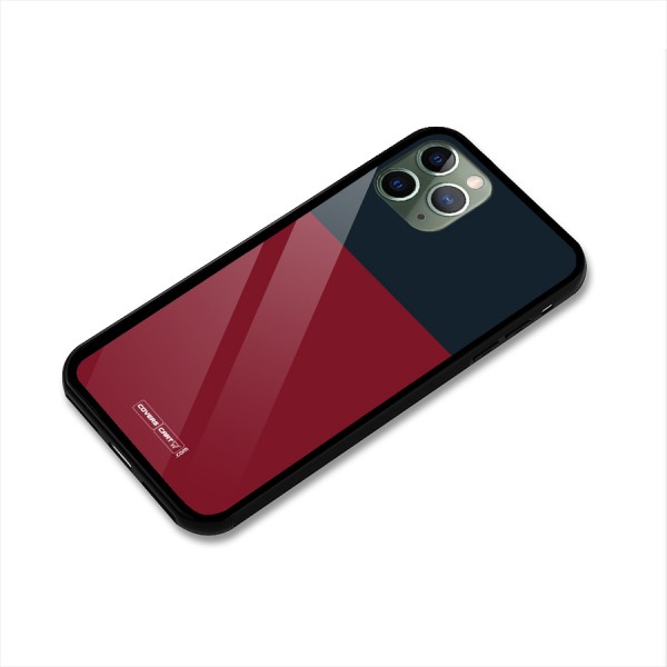 Maroon and Navy Blue Glass Back Case for iPhone 11 Pro