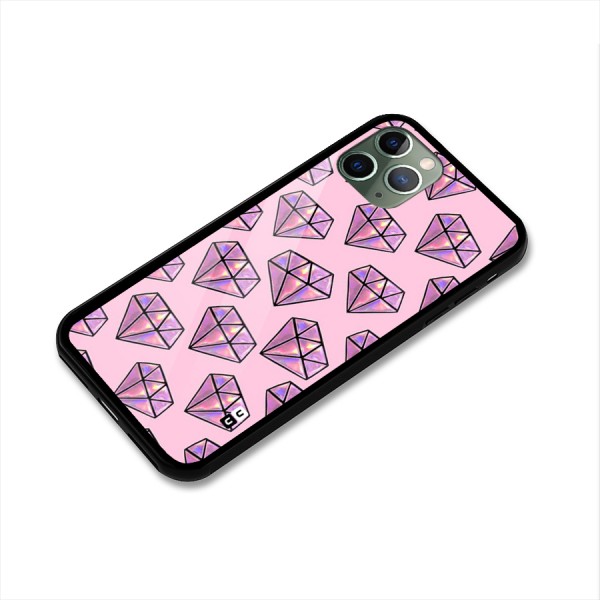 Purple Diamond Designs Glass Back Case for iPhone 11 Pro