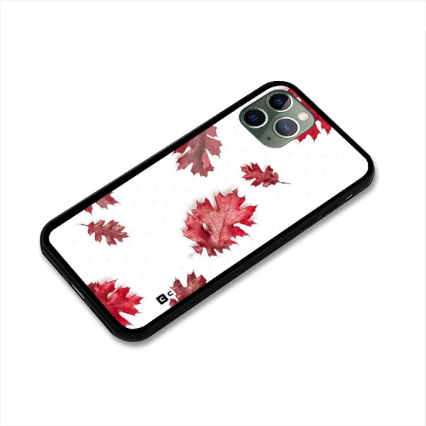 Red Appealing Autumn Leaves Glass Back Case for iPhone 11 Pro