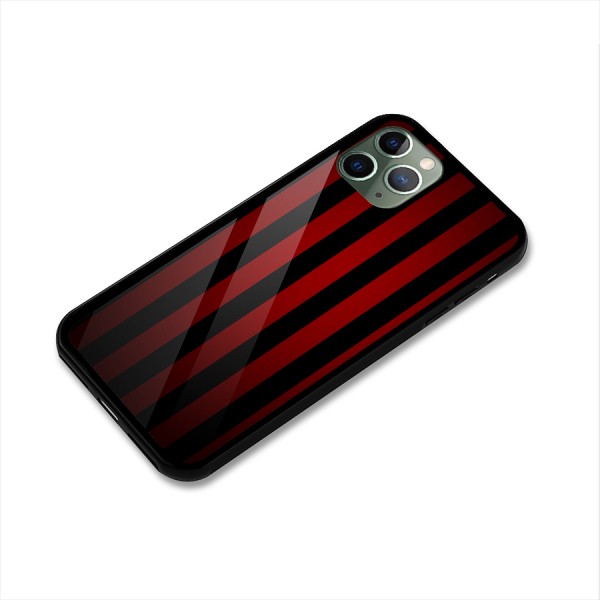 Red Black Stripes Glass Back Case for iPhone 11 Pro
