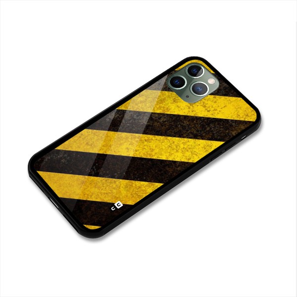 Shaded Yellow Stripes Glass Back Case for iPhone 11 Pro