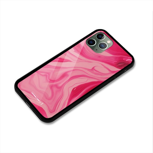 Sizzling Pink Marble Texture Glass Back Case for iPhone 11 Pro