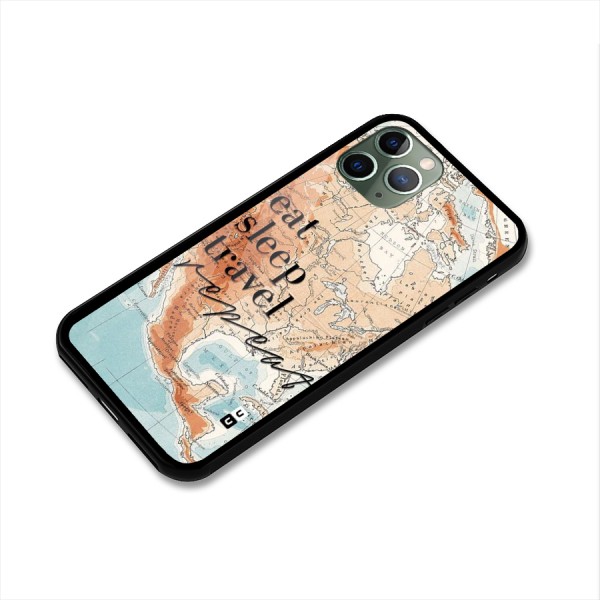 Travel Repeat Glass Back Case for iPhone 11 Pro