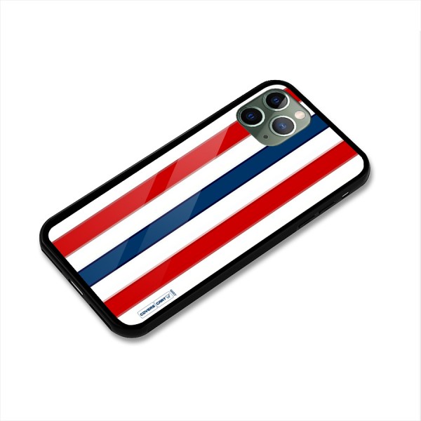 Tricolor Stripes Glass Back Case for iPhone 11 Pro