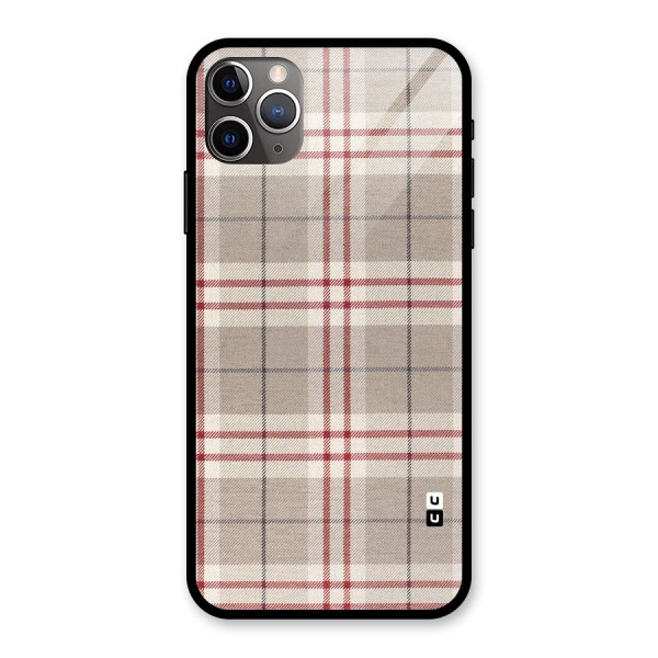 Beige Red Check Glass Back Case for iPhone 11 Pro Max