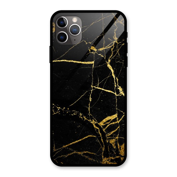 Black And Gold Design Glass Back Case for iPhone 11 Pro Max