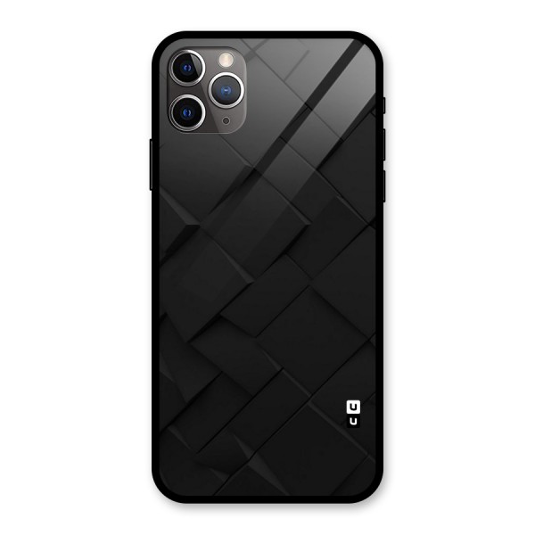 Black Elegant Design Glass Back Case for iPhone 11 Pro Max