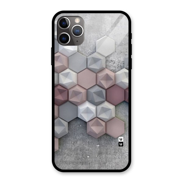 Cute Hexagonal Pattern Glass Back Case for iPhone 11 Pro Max