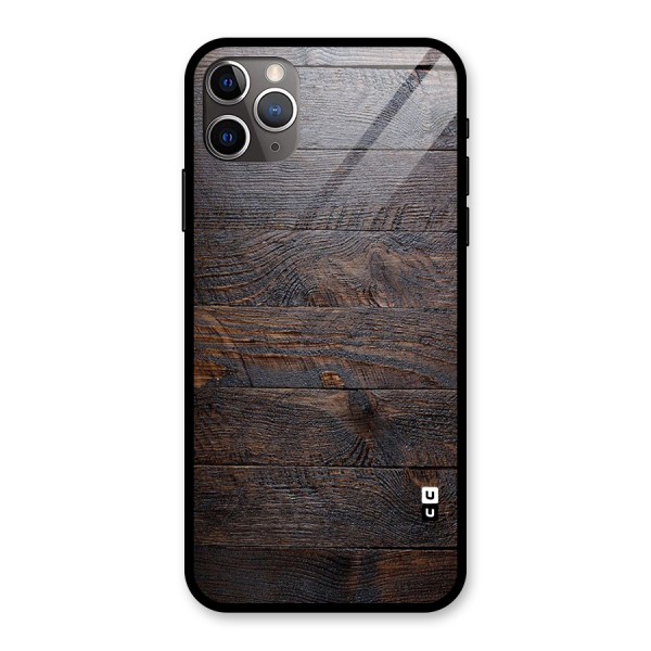 Dark Wood Printed Glass Back Case for iPhone 11 Pro Max