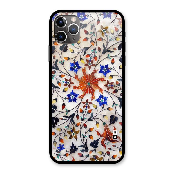 Floral Vintage Bloom Glass Back Case for iPhone 11 Pro Max