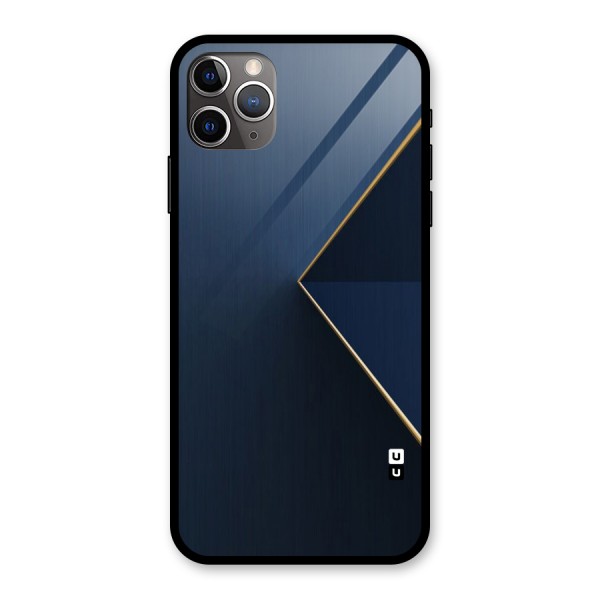 Golden Blue Triangle Glass Back Case for iPhone 11 Pro Max