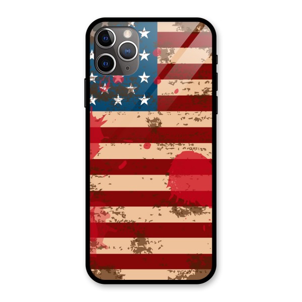 Grunge USA Flag Glass Back Case for iPhone 11 Pro Max
