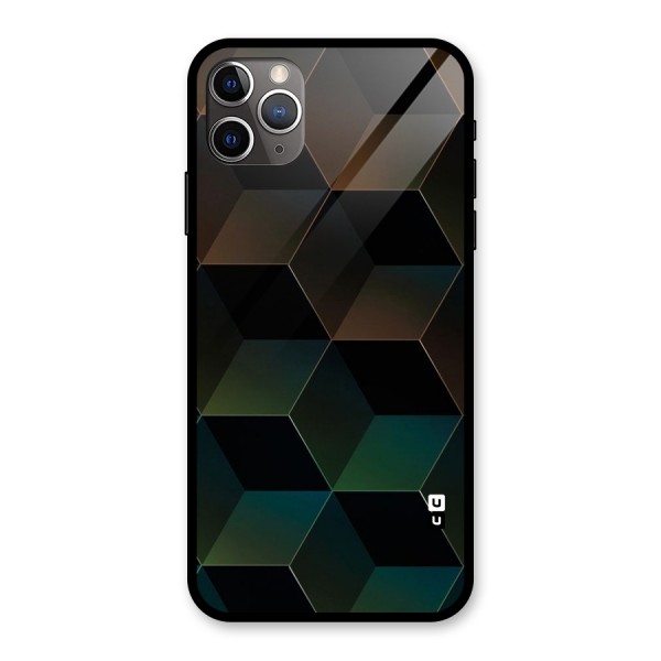Hexagonal Design Glass Back Case for iPhone 11 Pro Max