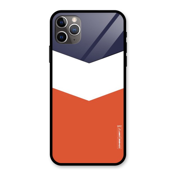 Navy Blue White Orange Arrow Glass Back Case for iPhone 11 Pro Max