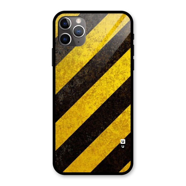 Shaded Yellow Stripes Glass Back Case for iPhone 11 Pro Max