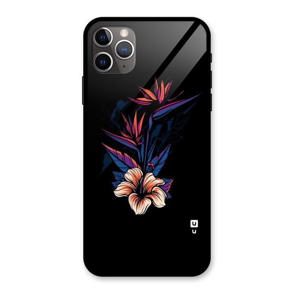 Single Painted Flower Glass Back Case for iPhone 11 Pro Max