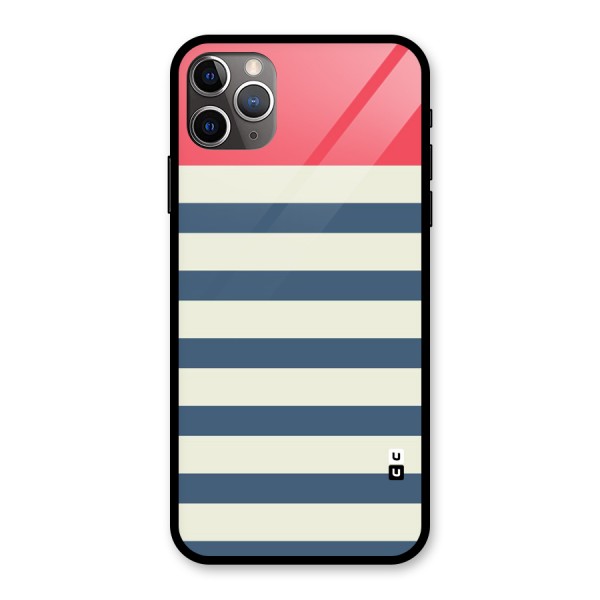 Solid Orange And Stripes Glass Back Case for iPhone 11 Pro Max