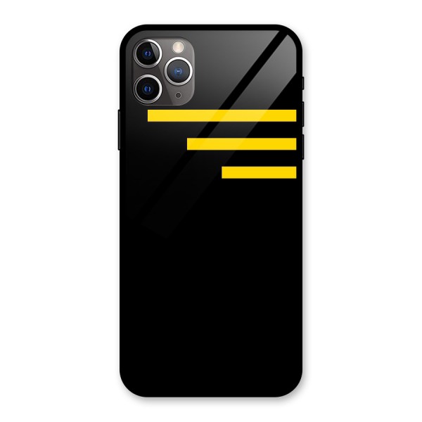 Sports Yellow Stripes Glass Back Case for iPhone 11 Pro Max