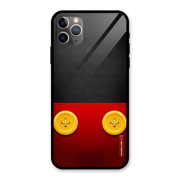 Yellow Button Glass Back Case for iPhone 11 Pro Max
