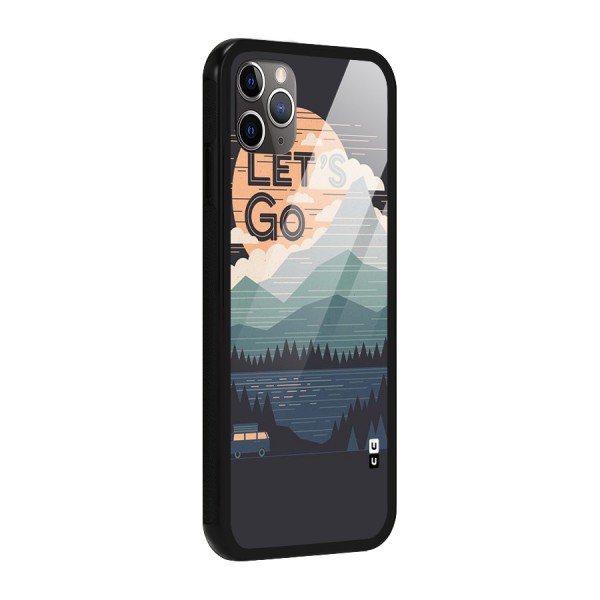 Abstract Travel Glass Back Case for iPhone 11 Pro Max