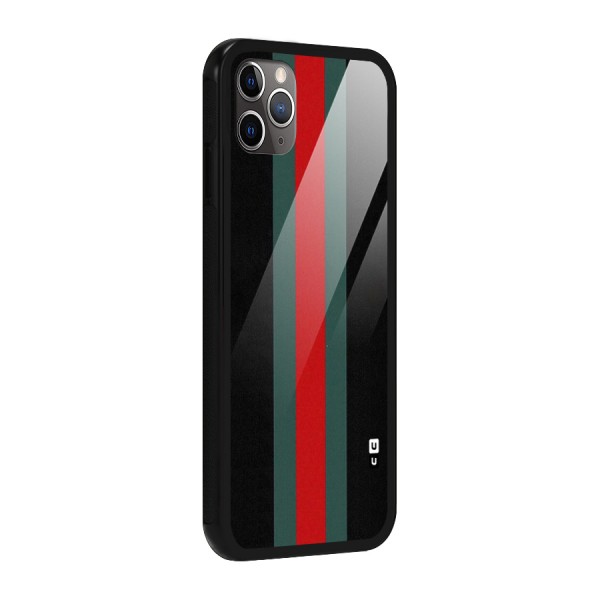 Basic Colored Stripes Glass Back Case for iPhone 11 Pro Max