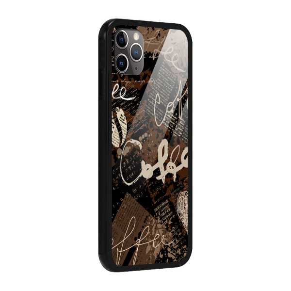 Coffee Scribbles Glass Back Case for iPhone 11 Pro Max